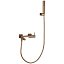 Kit grifo de ducha monomando Toscana oro rosa cepillado de Imex
